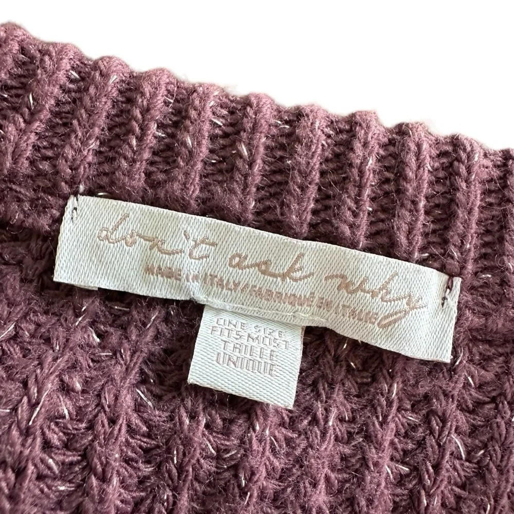 Don't Ask Why, Made In Italy, V Neck Long Sleeve Sweater, Cranberry, OS